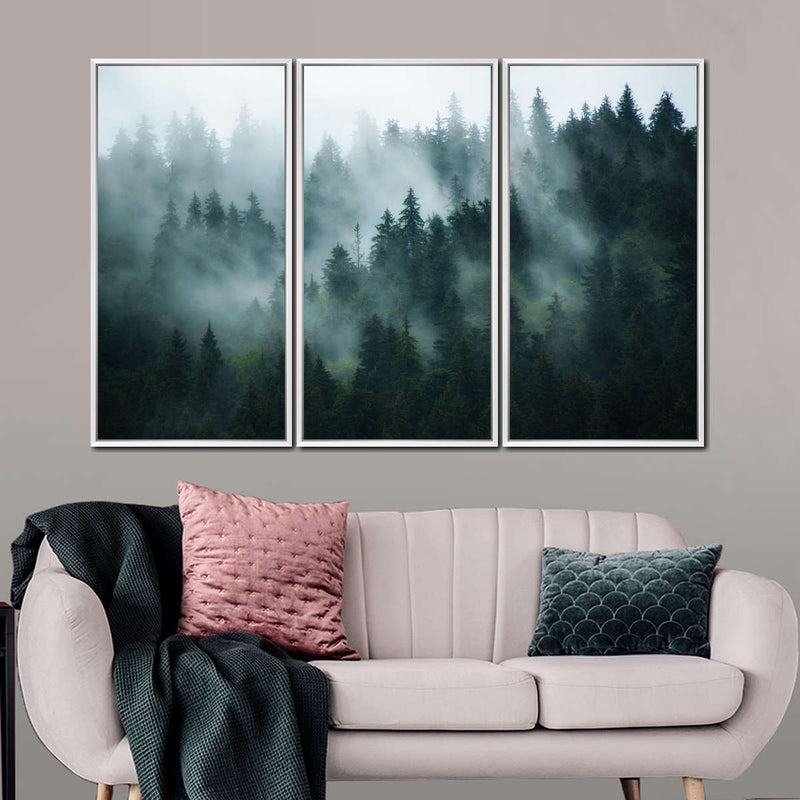 Misty Fir Forest Wall Art