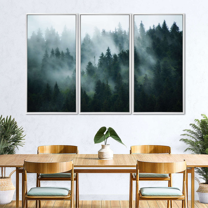 Misty Fir Forest Wall Art