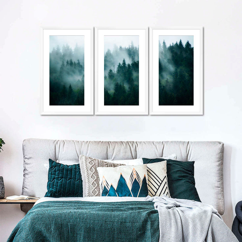 Misty Fir Forest Wall Art
