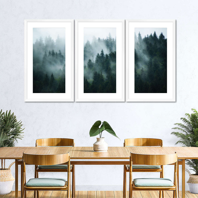 Misty Fir Forest Wall Art