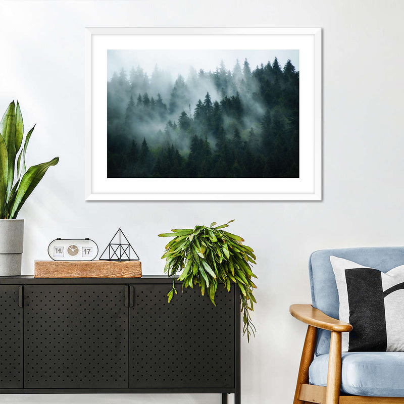 Misty Fir Forest Wall Art