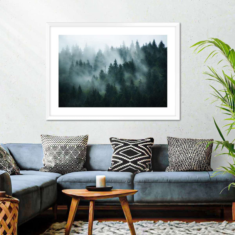 Misty Fir Forest Wall Art