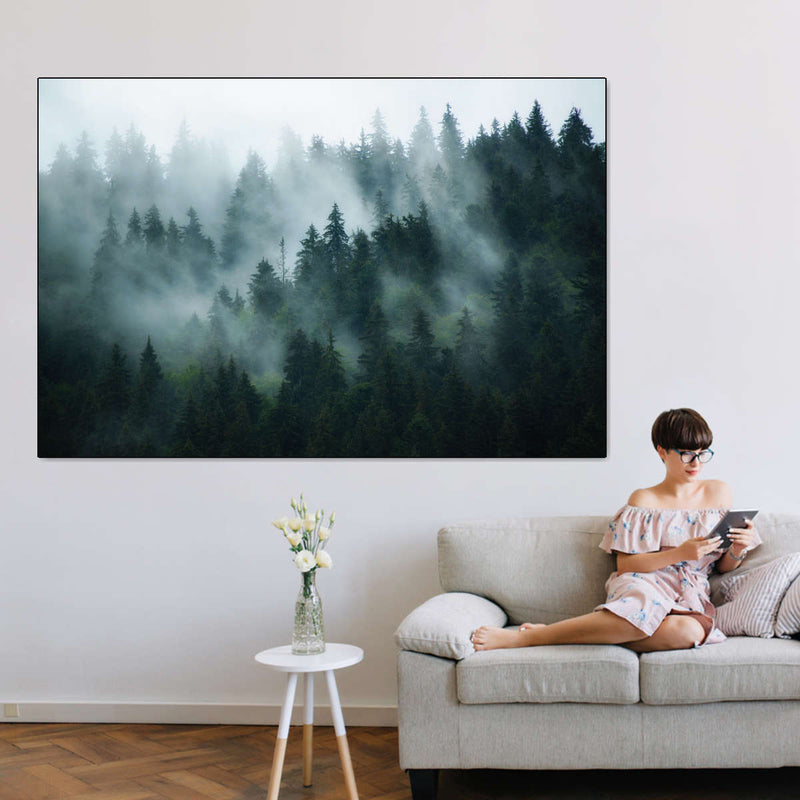 Misty Fir Forest Wall Art