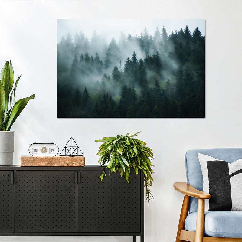 Misty Fir Forest Wall Art
