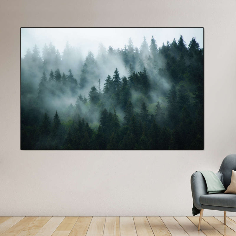 Misty Fir Forest Wall Art