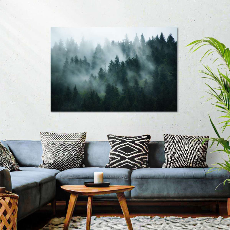 Misty Fir Forest Wall Art