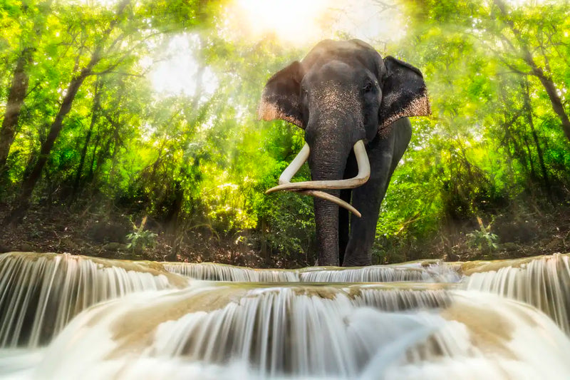 Waterfall Elephant Wall Art