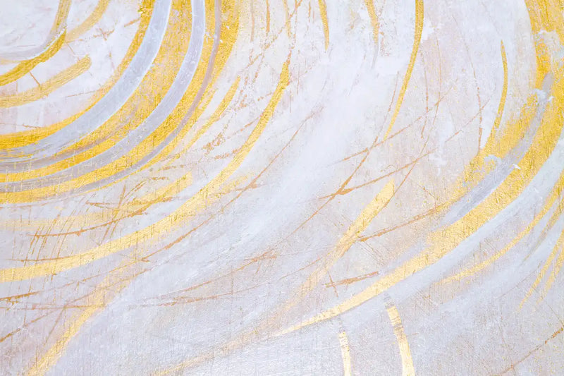 White And Gold Abstract Wall Art