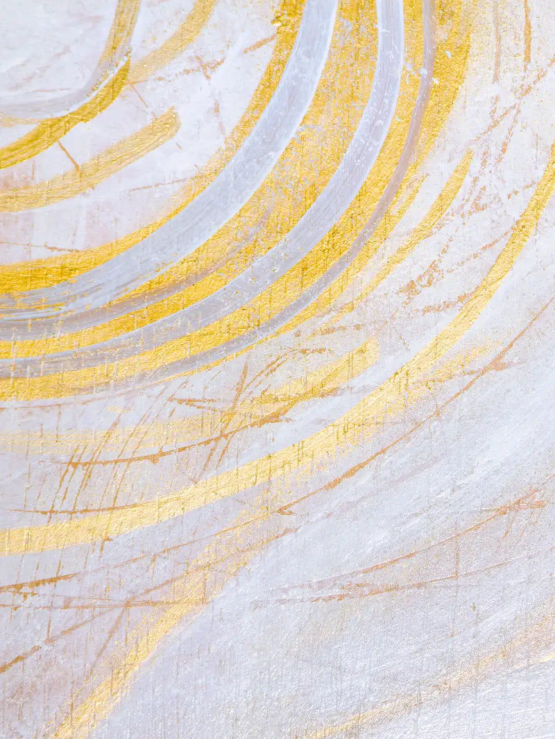 White And Gold Abstract Wall Art
