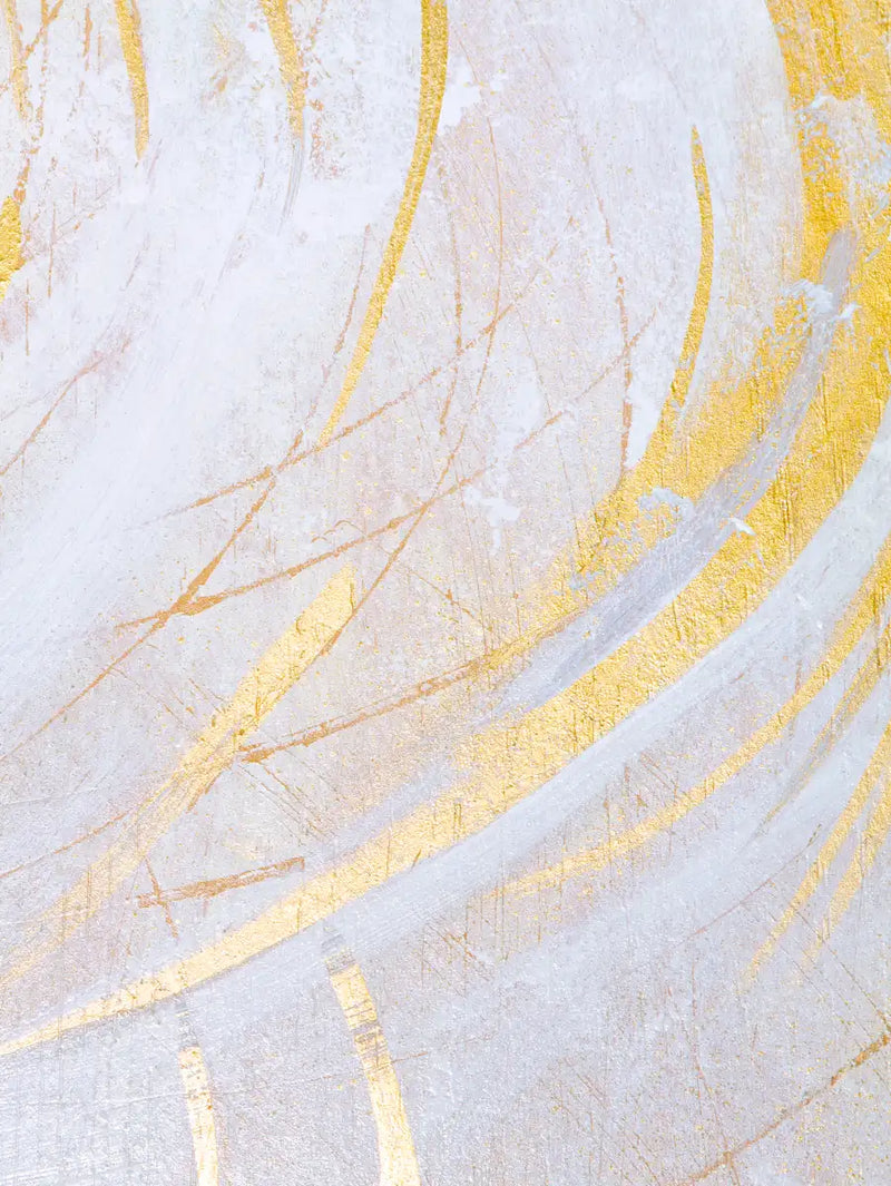 White And Gold Abstract Wall Art