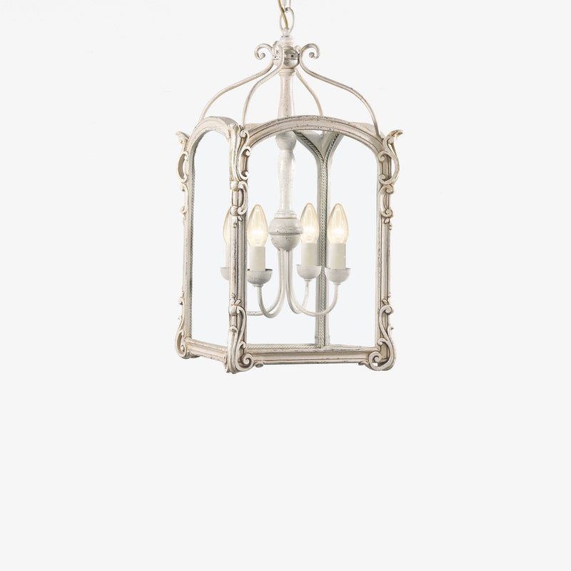 Italian white wood lantern.