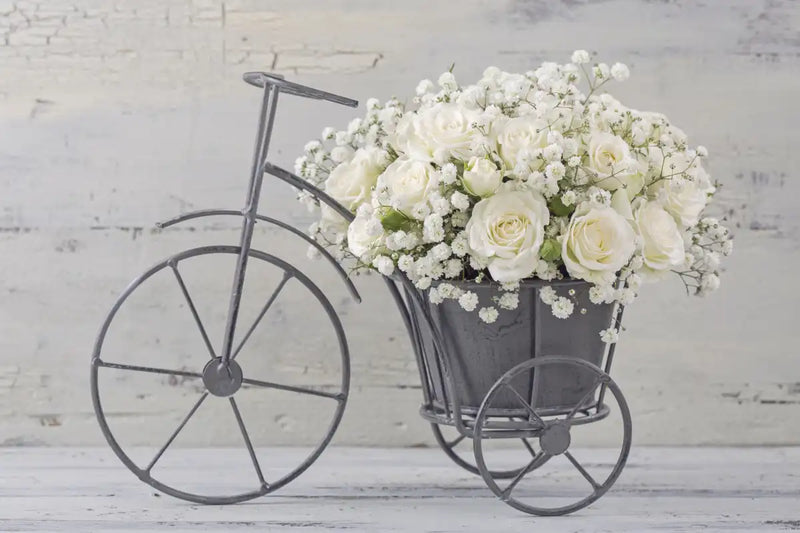 White Rose Bouquet Wall Art