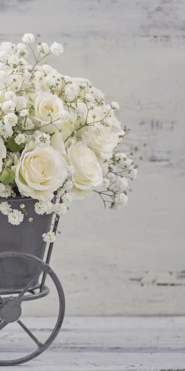 White Rose Bouquet Wall Art