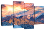 Snowy Mountain Sunrise Wall Art