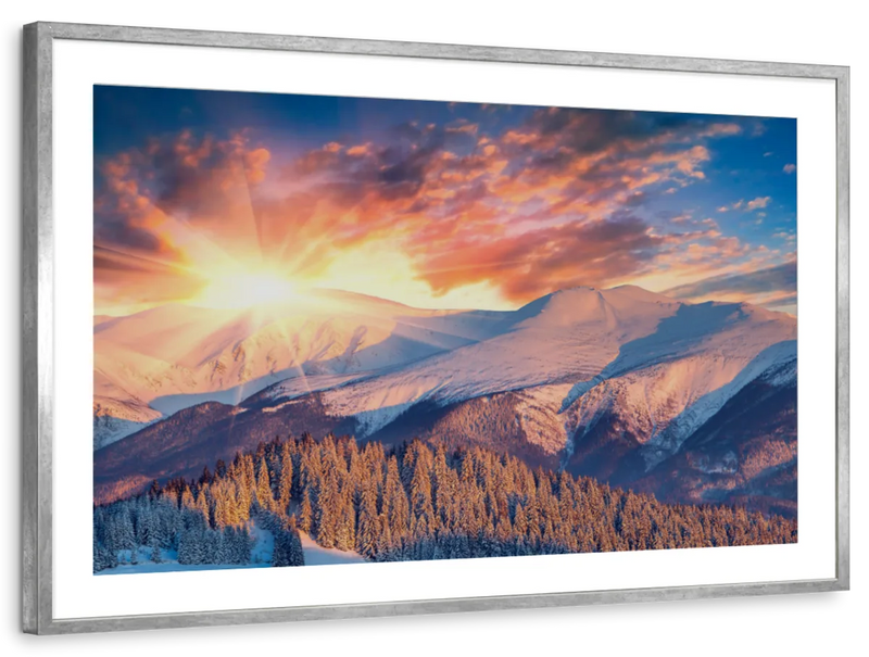 Snowy Mountain Sunrise Wall Art