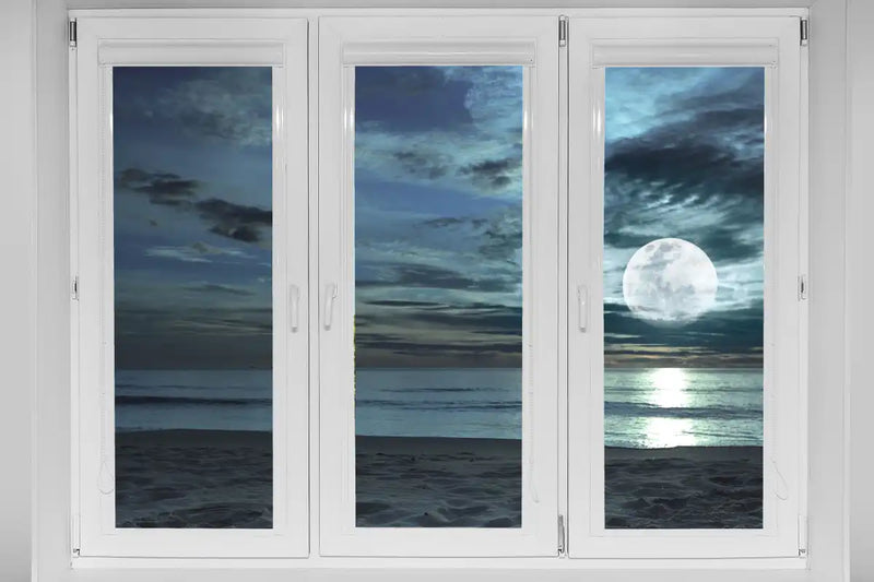 Window To Moonlit Beach Wall Art