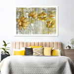 Large Golden Flowers Wall Art