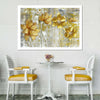 Large Golden Flowers Wall Art