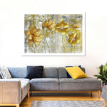 Large Golden Flowers Wall Art