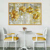 Large Golden Flowers Wall Art