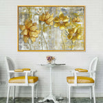 Large Golden Flowers Wall Art