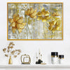 Large Golden Flowers Wall Art