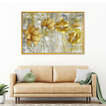 Large Golden Flowers Wall Art