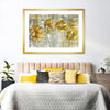 Large Golden Flowers Wall Art