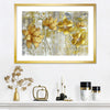 Large Golden Flowers Wall Art