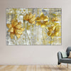 Large Golden Flowers Wall Art
