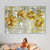 Large Golden Flowers Wall Art