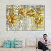Large Golden Flowers Wall Art