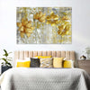 Large Golden Flowers Wall Art