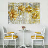 Large Golden Flowers Wall Art