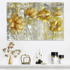Large Golden Flowers Wall Art