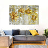 Large Golden Flowers Wall Art