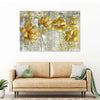 Large Golden Flowers Wall Art