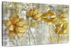 Large Golden Flowers Wall Art