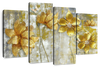 Large Golden Flowers Wall Art