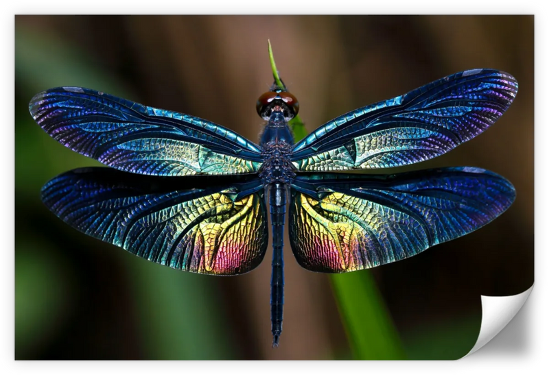 Prismatic Dragonfly Wall Art