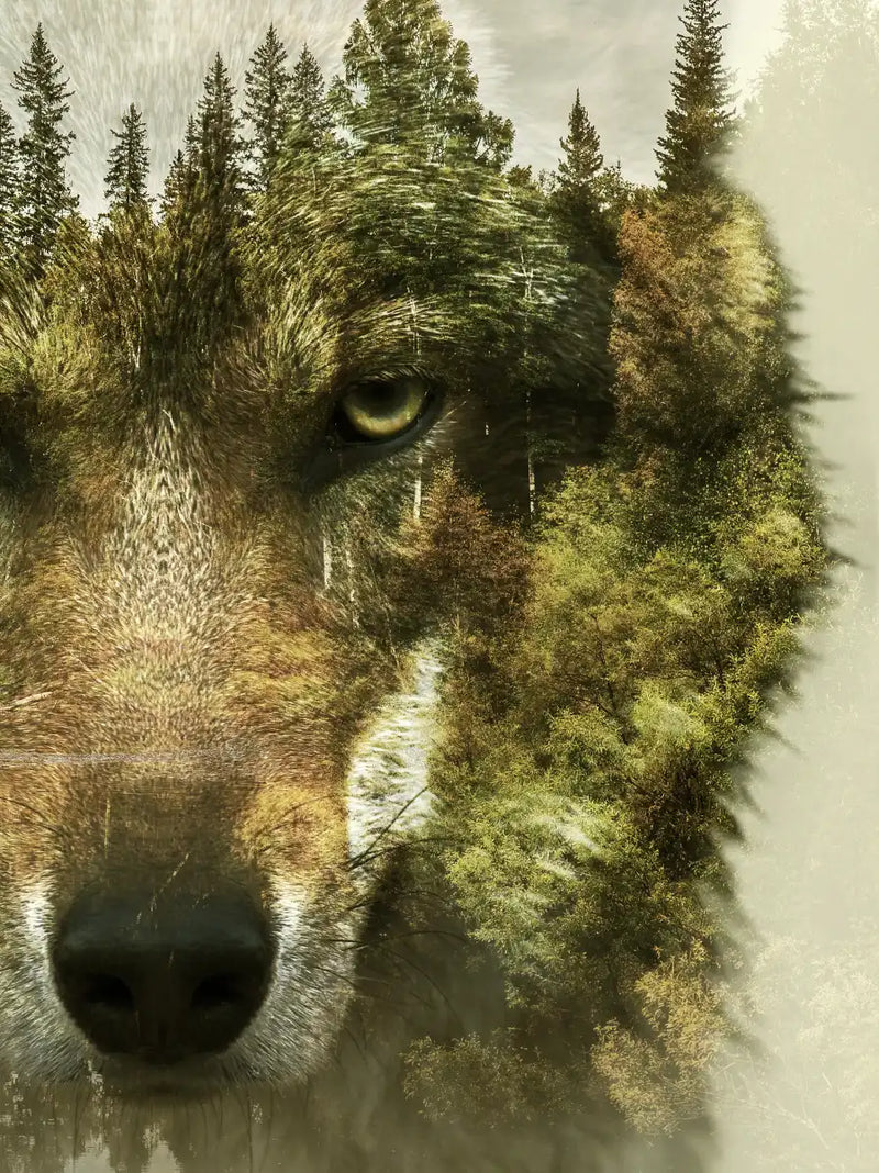 Wolf Head Silhouette Wall Art