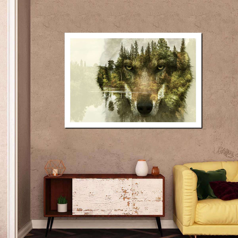 Wolf Head Silhouette Wall Art