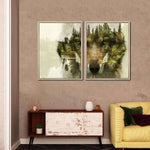 Wolf Head Silhouette Wall Art