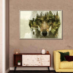 Wolf Head Silhouette Wall Art