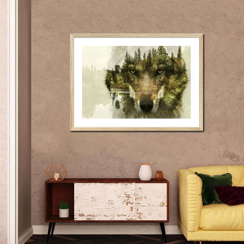 Wolf Head Silhouette Wall Art