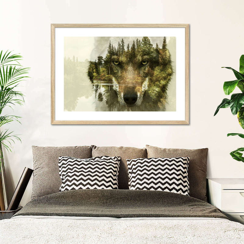 Wolf Head Silhouette Wall Art
