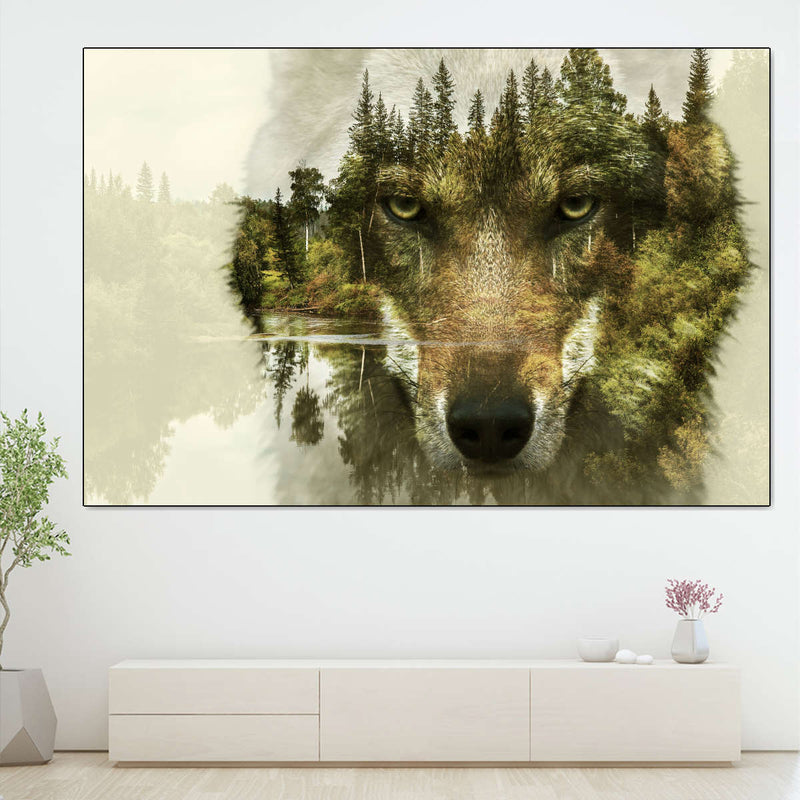 Wolf Head Silhouette Wall Art