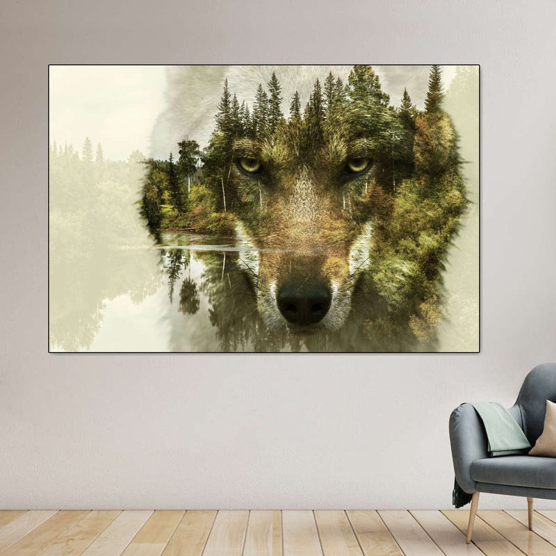 Wolf Head Silhouette Wall Art