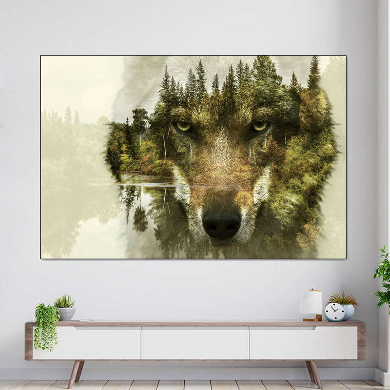 Wolf Head Silhouette Wall Art