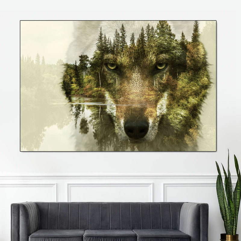 Wolf Head Silhouette Wall Art